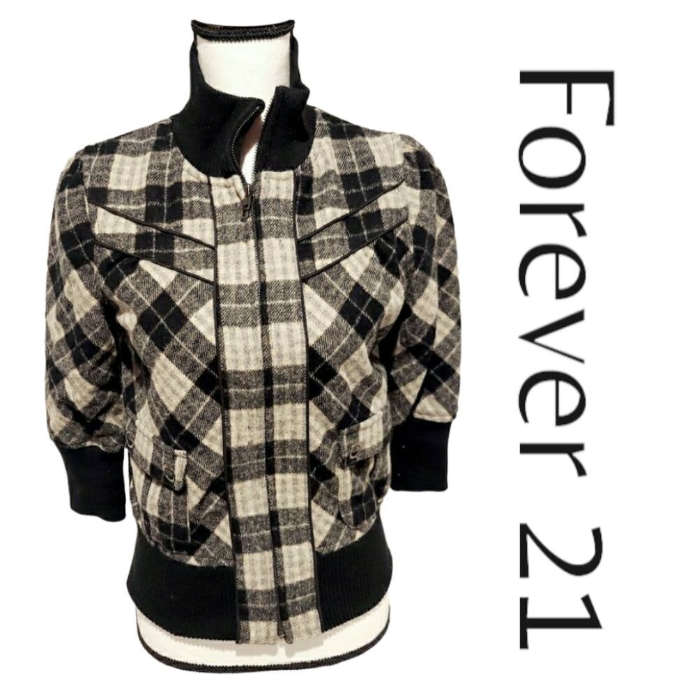 Forever 21 plaid jacket juniors size medium